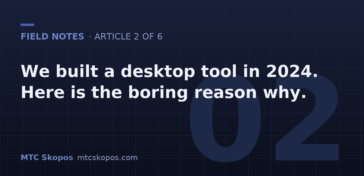 We Built a Desktop SoD Tool in 2024. Here Is the Boring Reason Why.