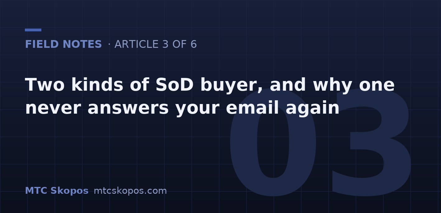 Two Kinds of SoD Buyer, and Why One of Them Never Answers Your Email Again