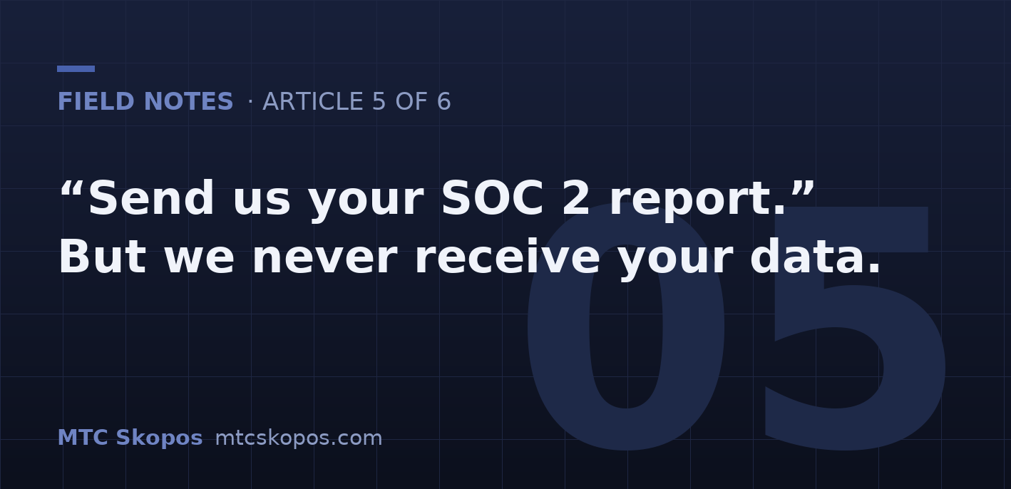 Send Us Your SOC 2 Report. But We Never Receive Your Data.