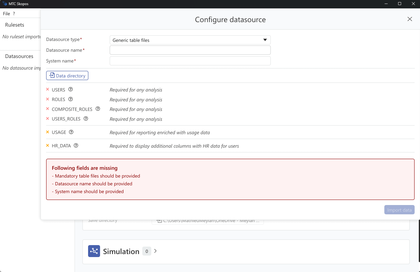 Generic file import configuration