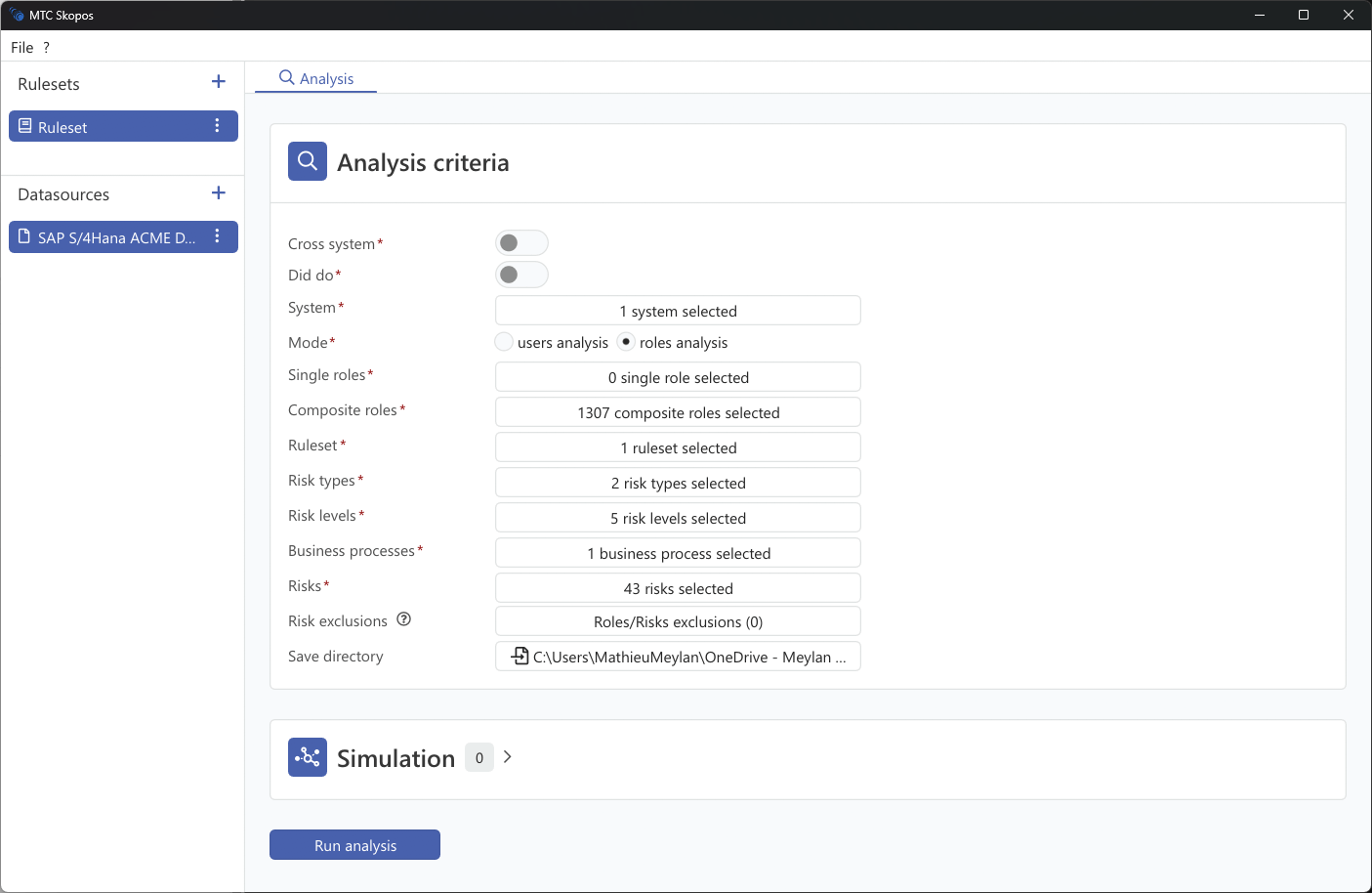 Role analysis results