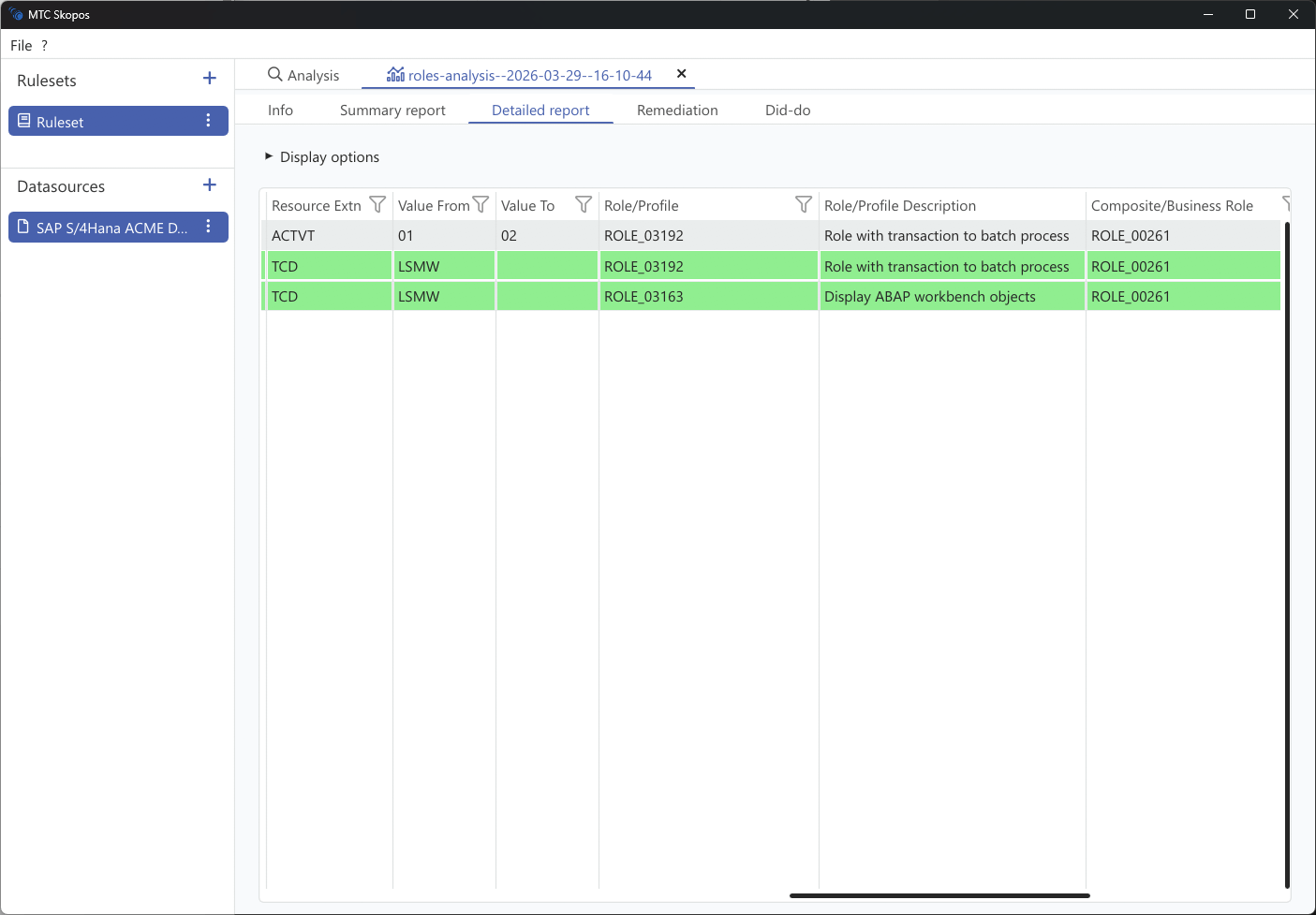 Role simulation workflow